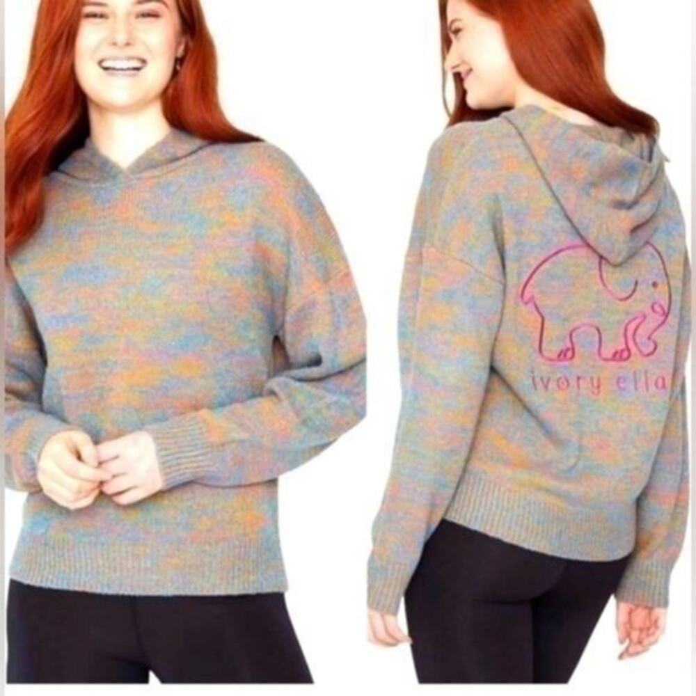 IVORY ELLA HOODED SWEATER SZ M
